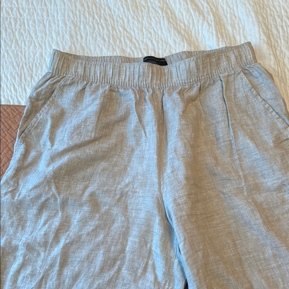 Tahari Linen Capris - Light Gray - Picture 3 of 4